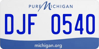MI license plate DJF0540