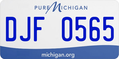 MI license plate DJF0565