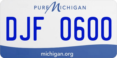 MI license plate DJF0600