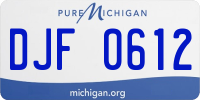MI license plate DJF0612