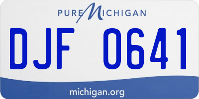 MI license plate DJF0641