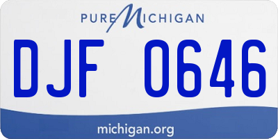 MI license plate DJF0646