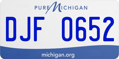 MI license plate DJF0652
