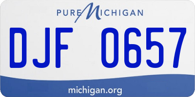 MI license plate DJF0657