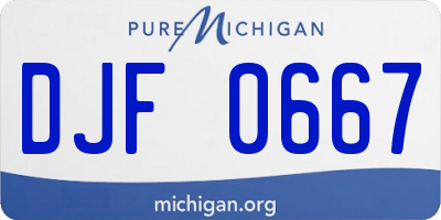 MI license plate DJF0667