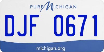 MI license plate DJF0671