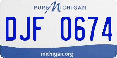 MI license plate DJF0674