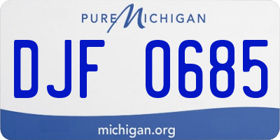 MI license plate DJF0685