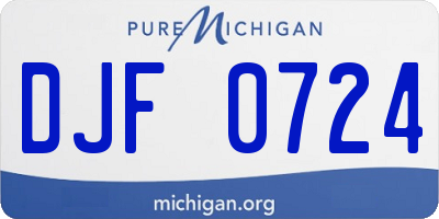 MI license plate DJF0724