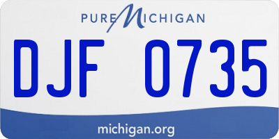 MI license plate DJF0735