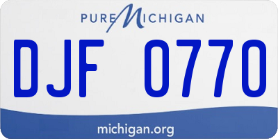 MI license plate DJF0770