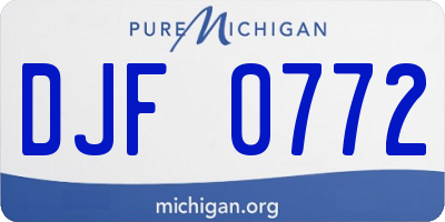 MI license plate DJF0772