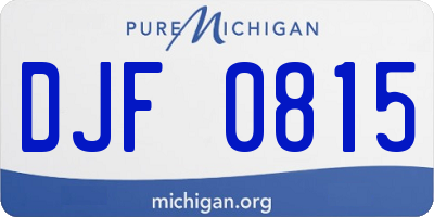 MI license plate DJF0815
