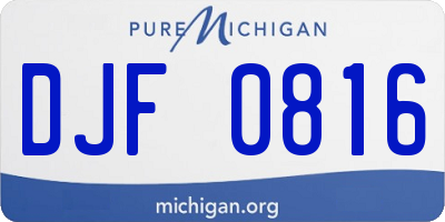 MI license plate DJF0816