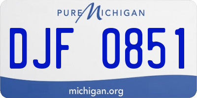 MI license plate DJF0851