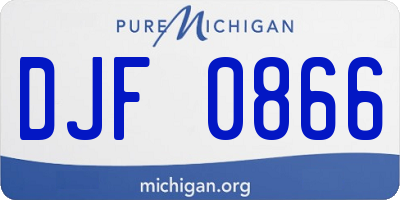 MI license plate DJF0866