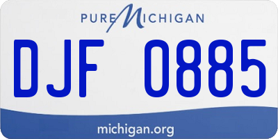 MI license plate DJF0885