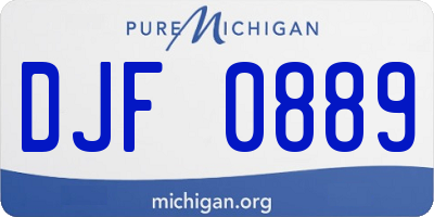 MI license plate DJF0889