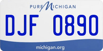 MI license plate DJF0890