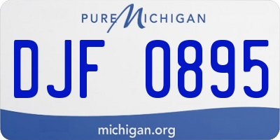 MI license plate DJF0895