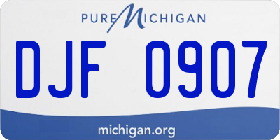 MI license plate DJF0907