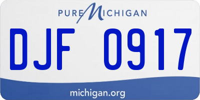 MI license plate DJF0917
