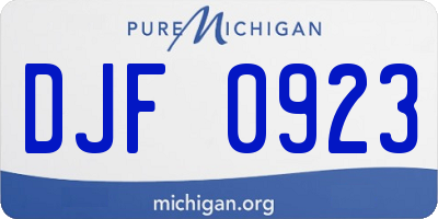 MI license plate DJF0923