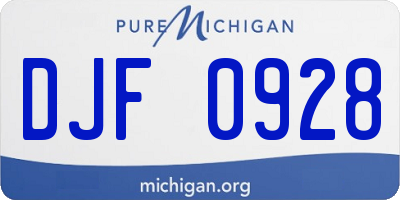 MI license plate DJF0928
