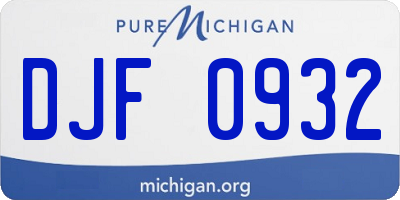 MI license plate DJF0932