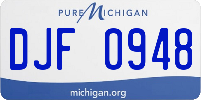 MI license plate DJF0948