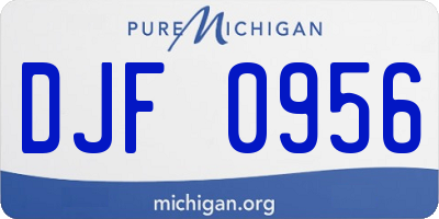 MI license plate DJF0956