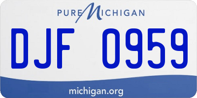 MI license plate DJF0959