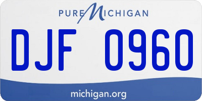 MI license plate DJF0960