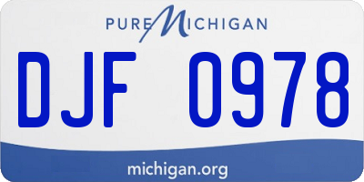 MI license plate DJF0978