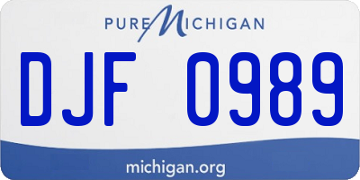 MI license plate DJF0989