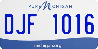 MI license plate DJF1016