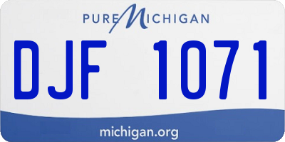 MI license plate DJF1071