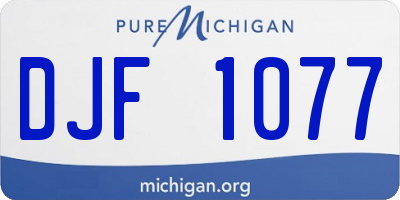 MI license plate DJF1077