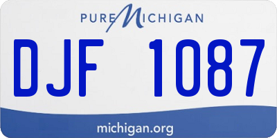 MI license plate DJF1087