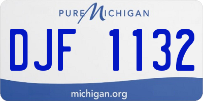 MI license plate DJF1132