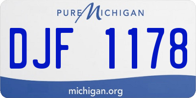 MI license plate DJF1178