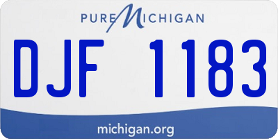 MI license plate DJF1183