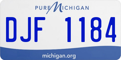 MI license plate DJF1184