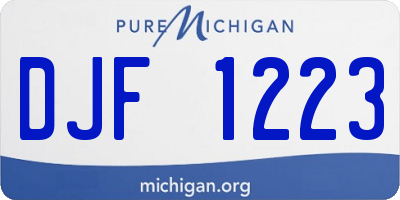 MI license plate DJF1223