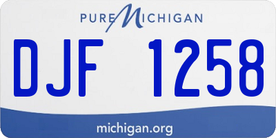 MI license plate DJF1258