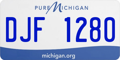 MI license plate DJF1280