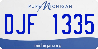 MI license plate DJF1335