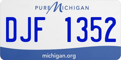 MI license plate DJF1352