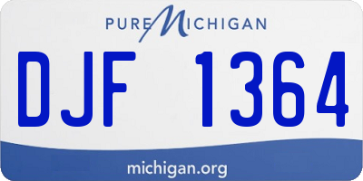 MI license plate DJF1364