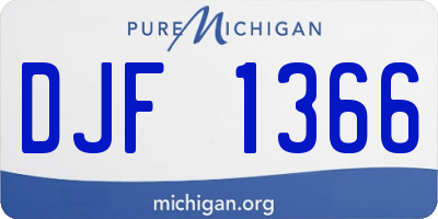MI license plate DJF1366